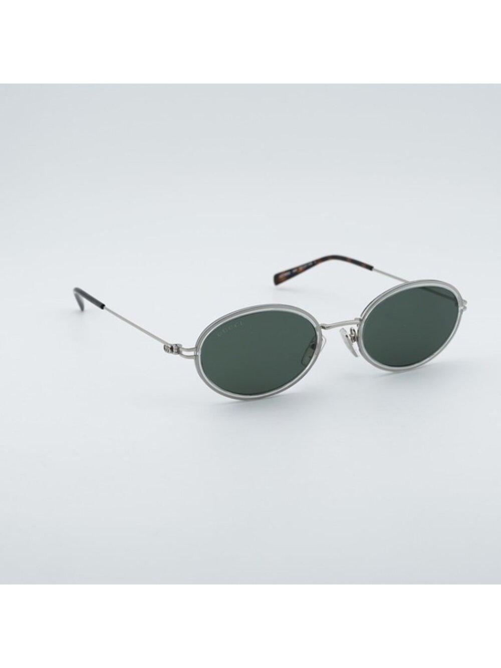 Gucci GG1980S 005 Sunglasses Transparent Cloudy Grey/Silver Oval Frame - Picture 5 of 12